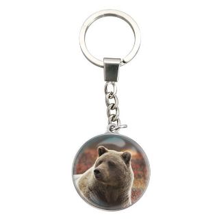 Obrázek z Klíčenka kulatá 3,2cm - medvěd grizzly (24) 